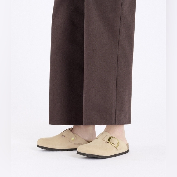 Size 7-7.5 NEW BIRKENSTOCK Boston Big Buckle Nubuck Leather-Sandcastle EU38 - Picture 3 of 16